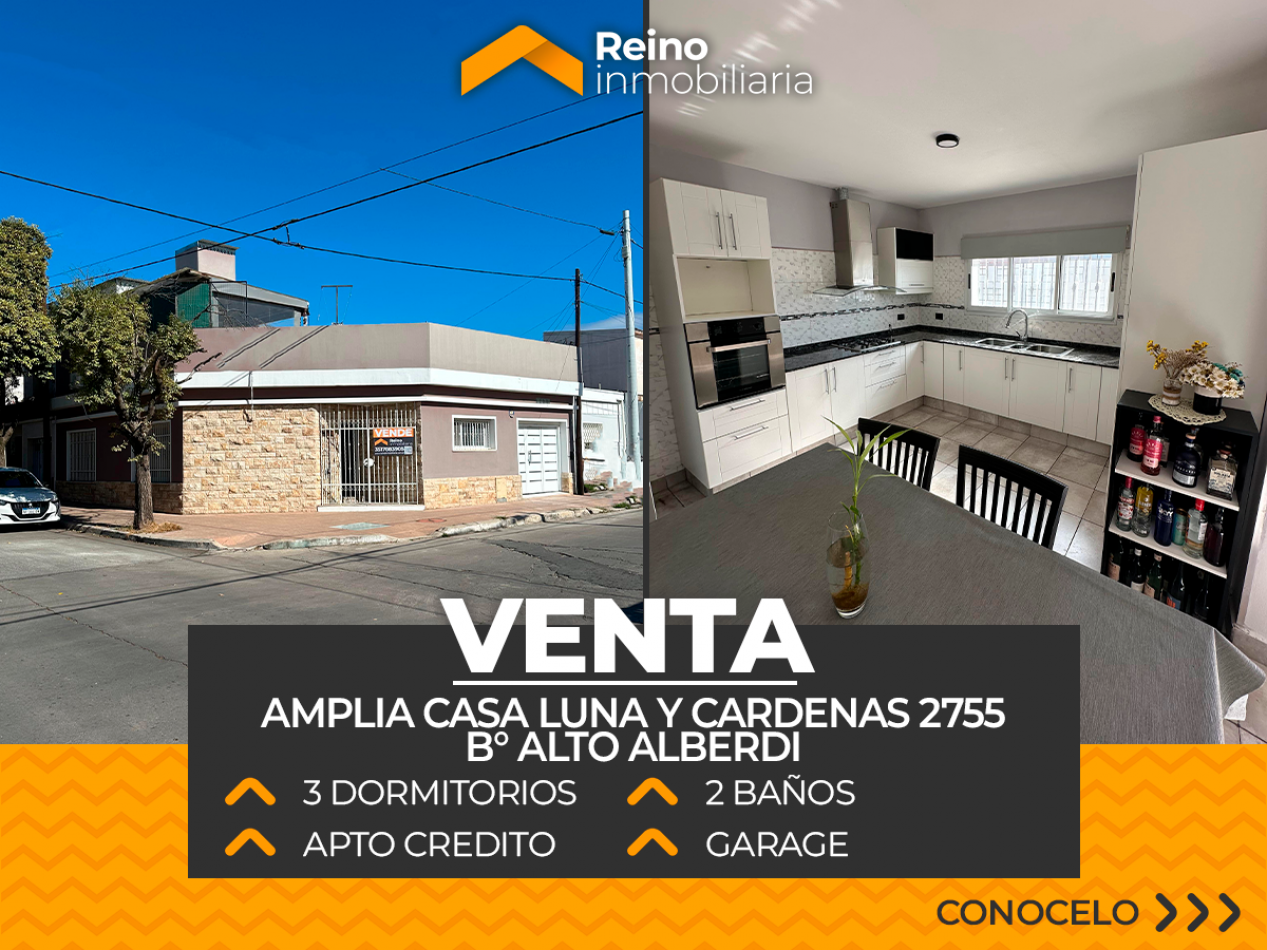 AMPLIA CASA B° ALTO ALBERDI - 3 DORMITORIOS - 2 BAÑOS - GARAGE DOBLE - APTO CREDITO