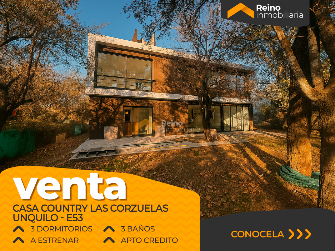 VENTA CASA COUNTRY LAS CORZUELAS A ESTRENAR - 3 DORM - 3 BAÑOS - APTO CREDITO