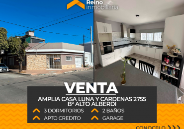 AMPLIA CASA B° ALTO ALBERDI - 3 DORMITORIOS - 2 BAÑOS - GARAGE DOBLE - APTO CREDITO